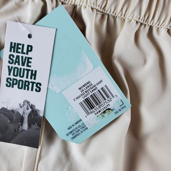 DSG Womens Size 2XL High Rise Running Shorts Light Sand 3in Inseam Lined New - Picture 4 of 7